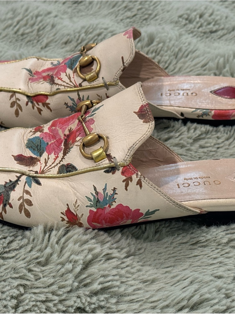 Gucci Women's Princetown Floral Leather Mules - Picture 4 of 4